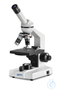 Microscope à lumière transmise (école) Monoculaire, achromatique 4/10/40 ; WF10x18 ; 0,5W LED,...